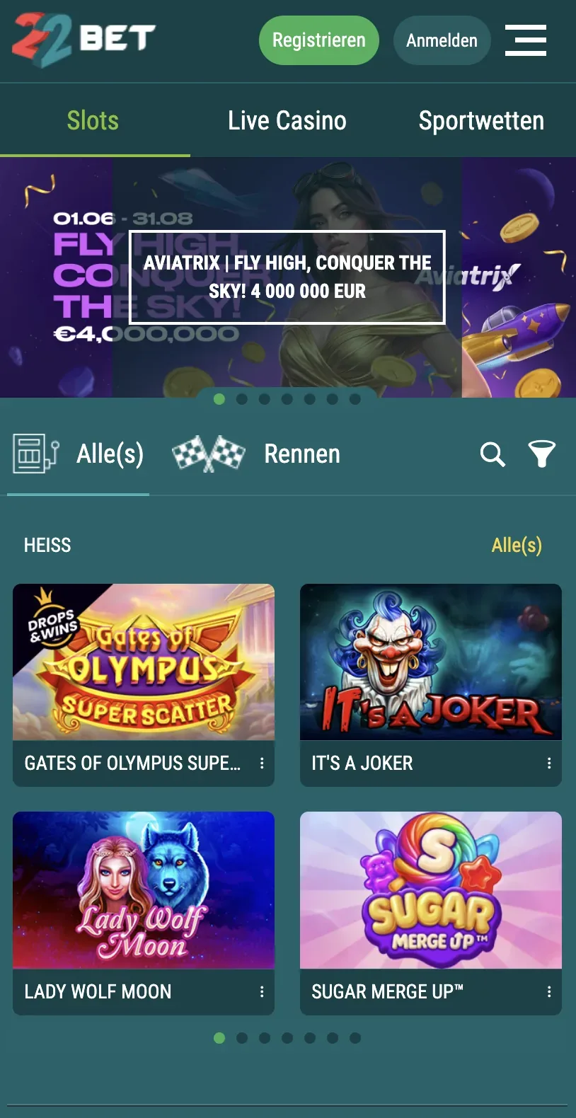 App-Ansicht 2 – 22Bet